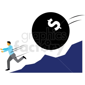 debt chasing man cartoon vector clipart