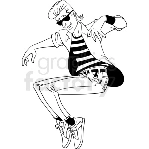 90s guy dancing vector clipart