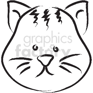 black and white tattoo cat face vector clipart