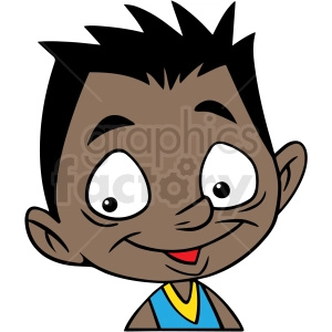 latino cartoon boy head vector clipart