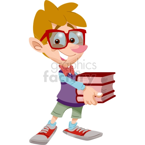 cartoon boy geek clipart