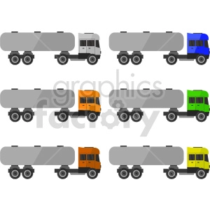 tanker trucks vector clipart bundle