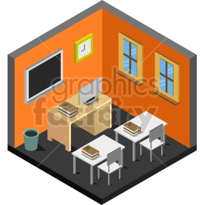 small classroom isometric vector graphic