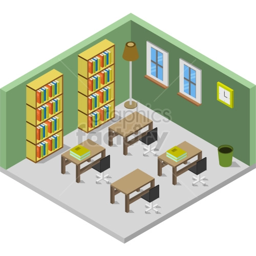 isometric school vector clipart