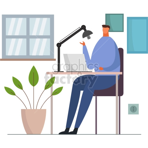 remote work vector graphic