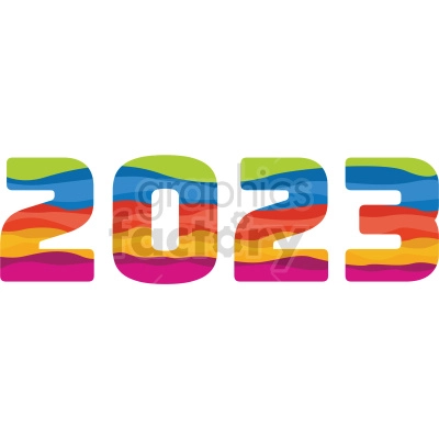 2023 rainbow vector clip art