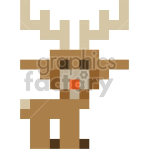 christmas 8 bit rudolph reindeer front view