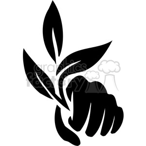 hand holding a plant