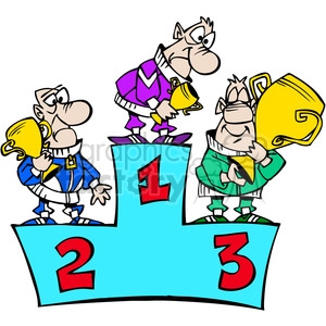 cartoon winner podium