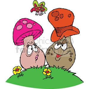 cartoon mushrooms