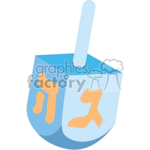 hanukkah Hebrew dreidel flat vector art no shadow