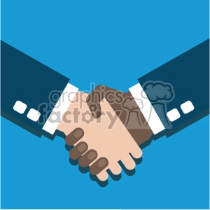 hand shake partner agreement african american white flat design vector art