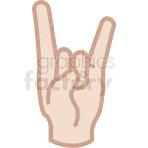 white hand devil horns gesture vector icon