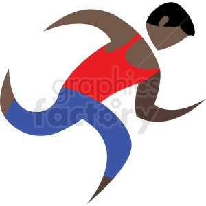 African American running sport icon