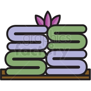 spa towels on shelf vector icon clipart