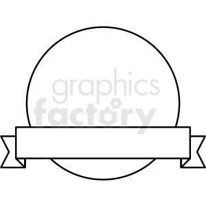 ribbon over circle design vector clipart