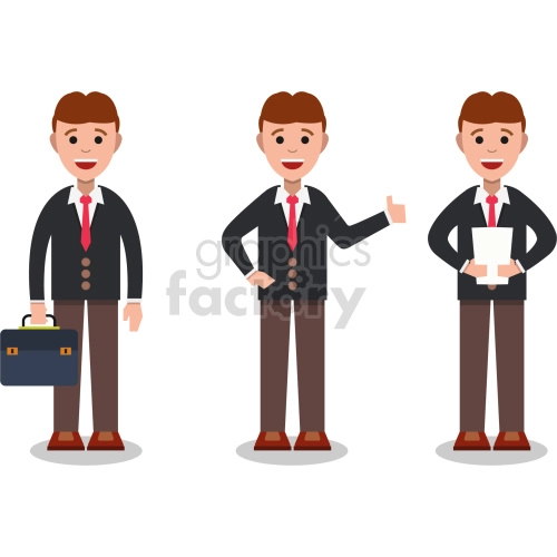 cartoon business guys vector clipart bundle