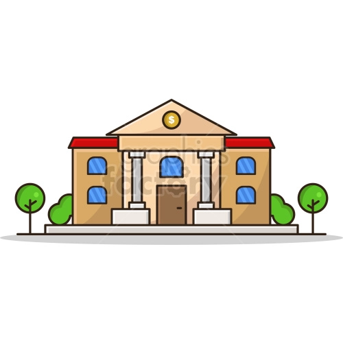 bank building vector graphic