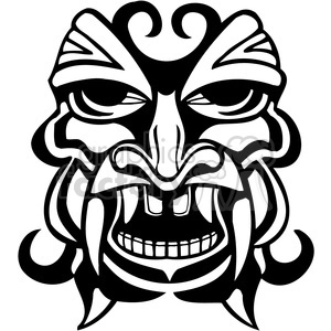 ancient tiki face masks clip art 022