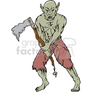 warrior orc tomahawk frnt CARTOON