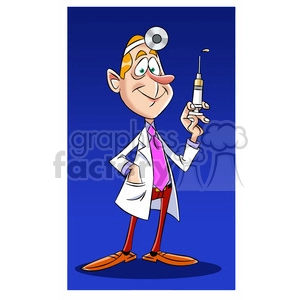 doug the cartoon doctor holding a hypodermic needle