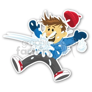 snowball fight sticker