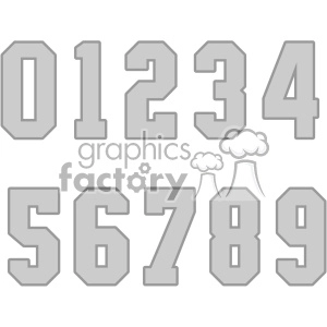 jersey number set vector svg cut files art