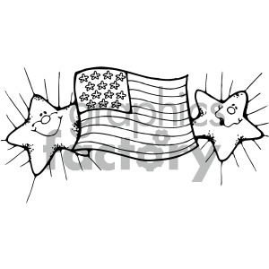 vector art american flag 003 bw