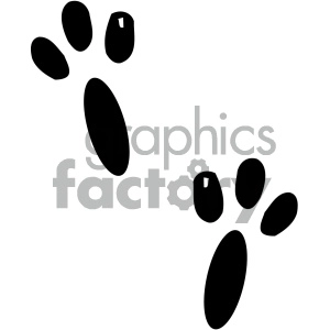 cartoon clipart animal tracks 003 bw