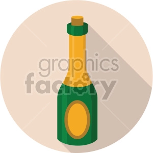 champagne bottle on beige background