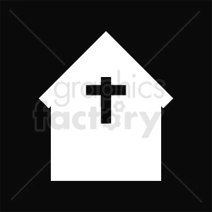 church building black square background