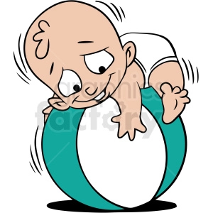 cartoon baby on large beach ball vector clipart