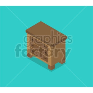 isometric dresser vector icon clipart 2