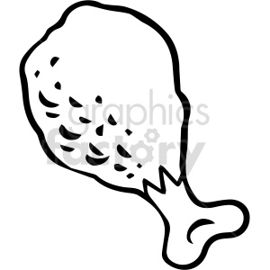 black and white chicken leg vector clipart