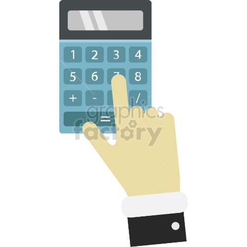 hand using calculator clipart