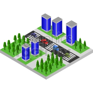 office buildings isometric design