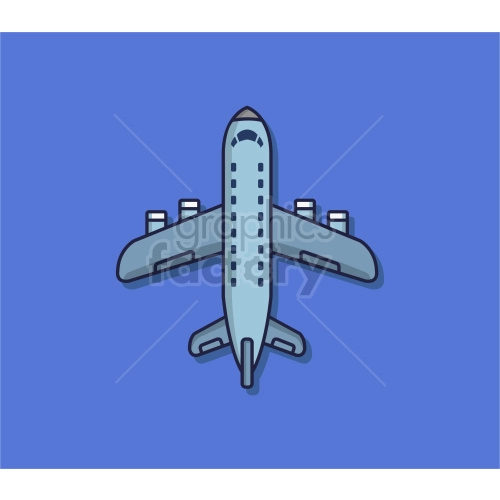 airplane vector graphic on blue background