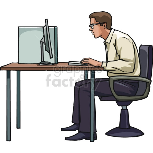 software engineer sitting at computer