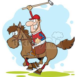 3377-Cartoon-Polo-Player