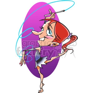 gymnastics ribbon dancing cartoon