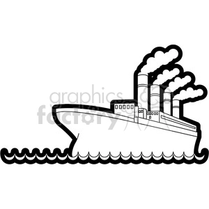 titanic ship in the ocean outline