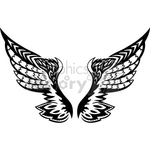 vinyl ready vector wing tattoo design 098