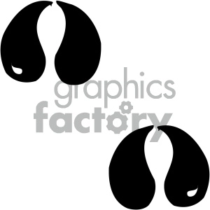 cartoon clipart animal tracks 002 bw