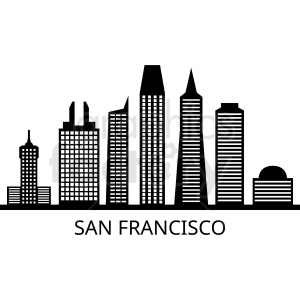 black san francisco city skyline vector