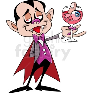 cartoon dracula drinking cocktails