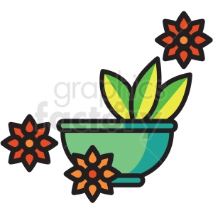 bowl with aloe vera vector icon clipart