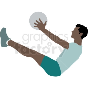 hispanic man doing situps vector illustration