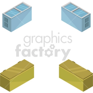 isometric freezer vector icon clipart 1