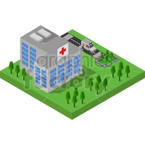 hospital isometric vector graphic