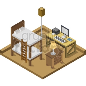 room isometric vector graphic